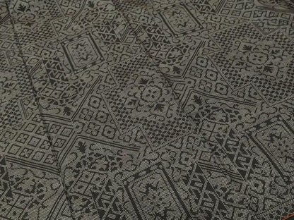 平和屋着物■本場大島紬　7マルキ　幾何学花文　正絹　逸品　CABI7731ev