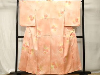 平和屋着物■上質な小紋　地紋起こし　雪輪絵皿花文　暈し染め　正絹　逸品　CABI7735ev