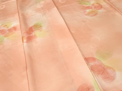 平和屋着物■上質な小紋　地紋起こし　雪輪絵皿花文　暈し染め　正絹　逸品　CABI7735ev