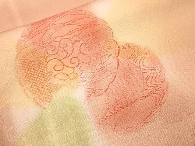 平和屋着物■上質な小紋　地紋起こし　雪輪絵皿花文　暈し染め　正絹　逸品　CABI7735ev