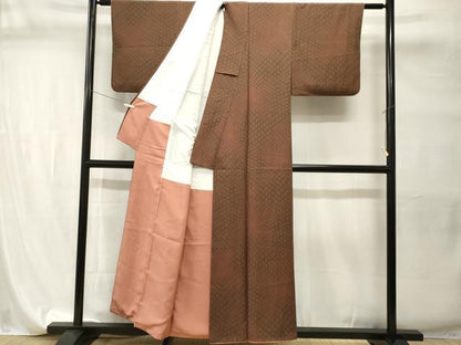 平和屋着物■上質な小紋　変わり麻の葉文　正絹　逸品　CABI7736ev