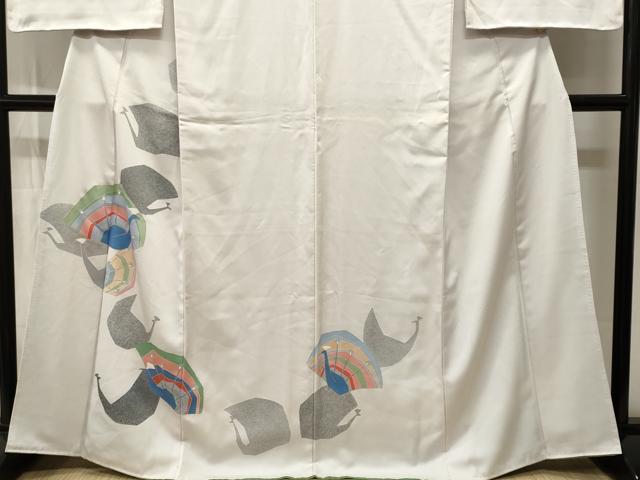 平和屋着物■訪問着　孔雀　正絹　逸品　CABI7738ev