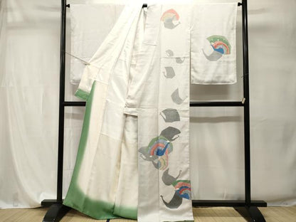 平和屋着物■訪問着　孔雀　正絹　逸品　CABI7738ev