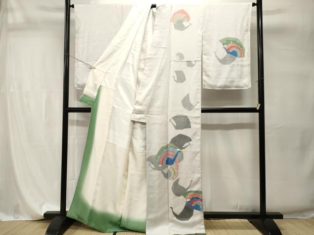 平和屋着物■訪問着　孔雀　正絹　逸品　CABI7738ev