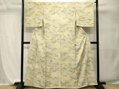 平和屋着物■上質な小紋　樹林花文　暈し染め　正絹　逸品　CABI7741ev