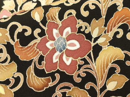 平和屋着物■豪華黒留袖　童子遊び　花唐草文　正絹　逸品　CABI7743ev