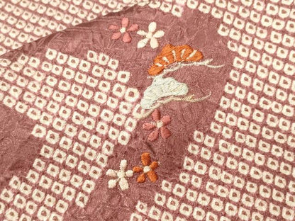 平和屋着物■訪問着　刺繍　絞り　流水花文　正絹　逸品　CABI7748ev