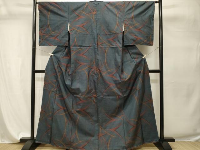 平和屋着物■本場大島紬　７マルキ　抽象文　正絹　逸品　CABI7756ev