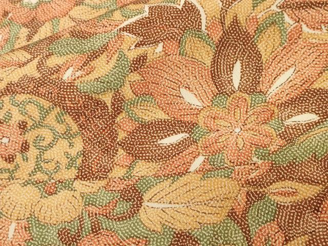 平和屋着物■上質な小紋　切嵌更紗花文　正絹　逸品　CABI7761ev