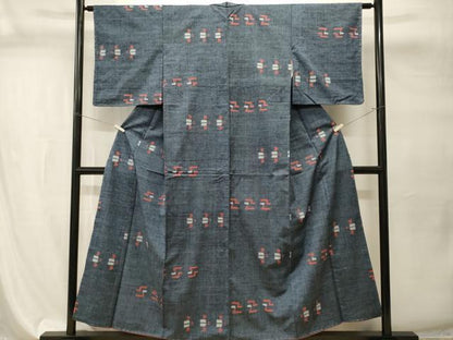 平和屋着物■上質な紬　絣文様　正絹　逸品　CABI7762ev