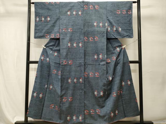 平和屋着物■上質な紬　絣文様　正絹　逸品　CABI7762ev