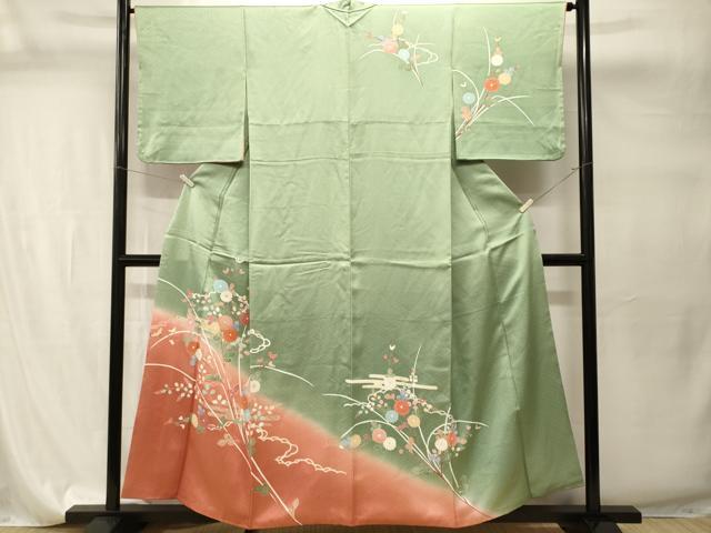 平和屋着物■訪問着　絞り　エ霞枝菊文　暈し染め　金彩　正絹　逸品　CABI7769ev