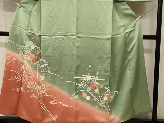 平和屋着物■訪問着　絞り　エ霞枝菊文　暈し染め　金彩　正絹　逸品　CABI7769ev