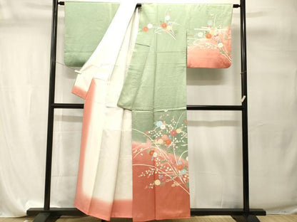 平和屋着物■訪問着　絞り　エ霞枝菊文　暈し染め　金彩　正絹　逸品　CABI7769ev