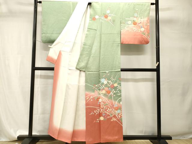 平和屋着物■訪問着　絞り　エ霞枝菊文　暈し染め　金彩　正絹　逸品　CABI7769ev