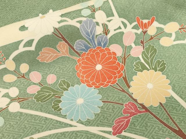 平和屋着物■訪問着　絞り　エ霞枝菊文　暈し染め　金彩　正絹　逸品　CABI7769ev