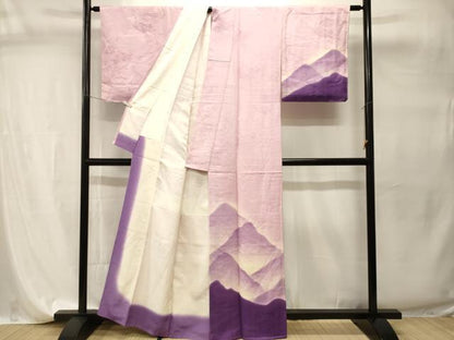 平和屋着物■訪問着　遠山文　扇面地紋　暈し染め　正絹　逸品　未使用　CABI7772ev