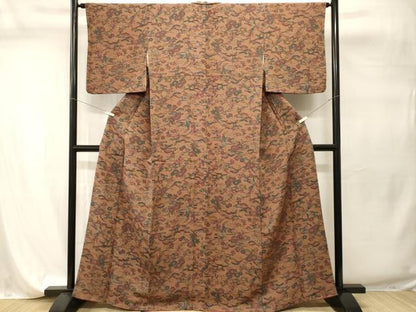 平和屋着物■上質な小紋　松竹梅流水文　鬼しぼ縮緬　正絹　逸品　CABI7776ev