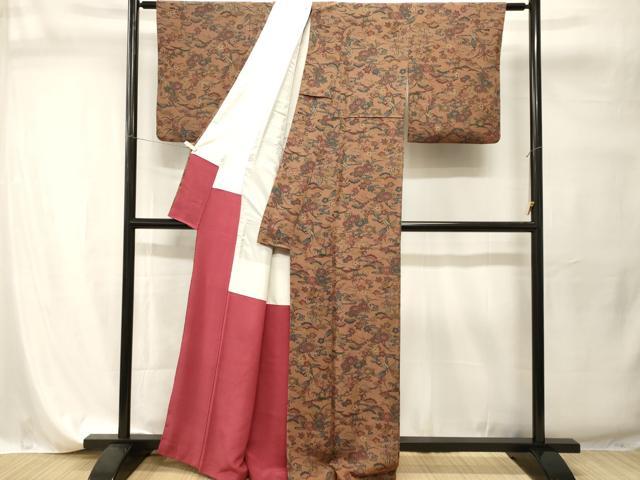 平和屋着物■上質な小紋　松竹梅流水文　鬼しぼ縮緬　正絹　逸品　CABI7776ev