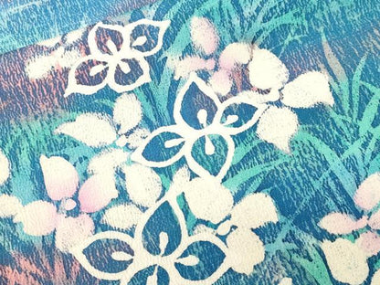 平和屋着物■上質な小紋　草花文　暈し染め　正絹　逸品　CABI7777ev