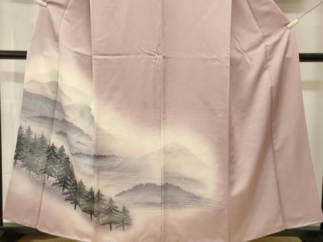 平和屋着物■訪問着　樹林風景文　暈し染め　正絹　逸品　CABI7779ev