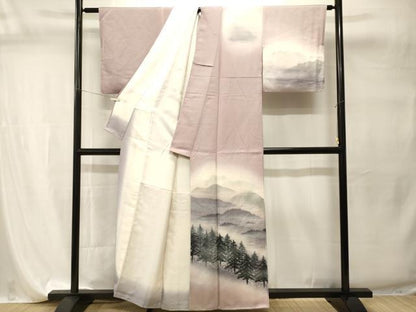 平和屋着物■訪問着　樹林風景文　暈し染め　正絹　逸品　CABI7779ev