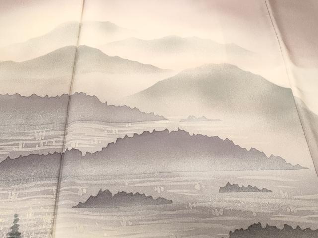 平和屋着物■訪問着　樹林風景文　暈し染め　正絹　逸品　CABI7779ev