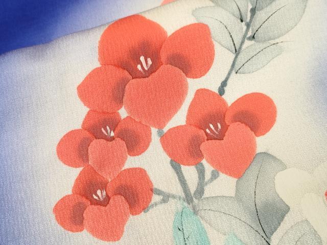 平和屋着物■訪問着　枝花文　暈し染め　正絹　逸品　CABI7784ev