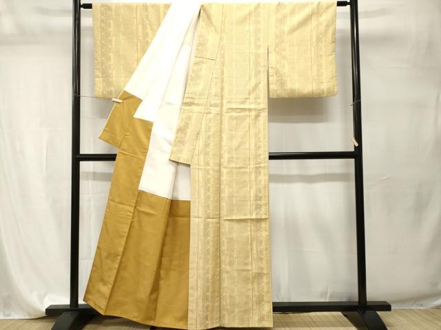 平和屋着物■上質な紬　麻の葉間道　正絹　逸品　CABI7785ev
