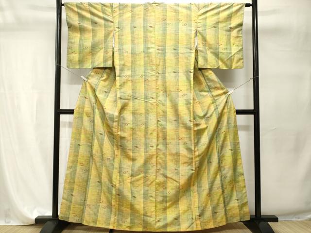 平和屋着物■上質な紬　絵絣間道　正絹　逸品　CABI7794ev