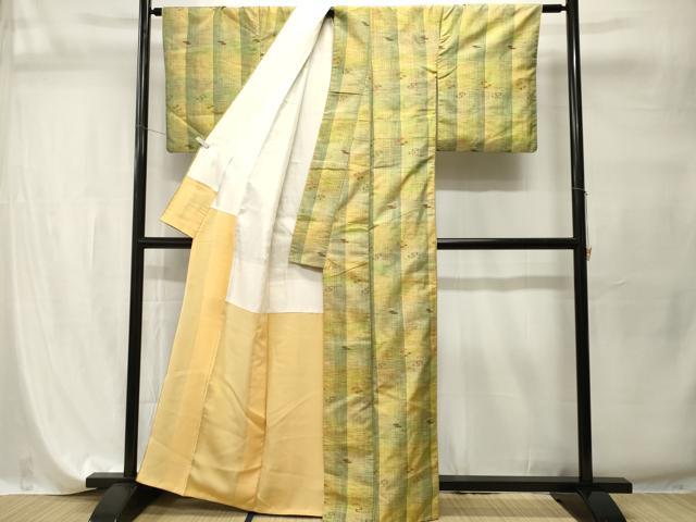 平和屋着物■上質な紬　絵絣間道　正絹　逸品　CABI7794ev