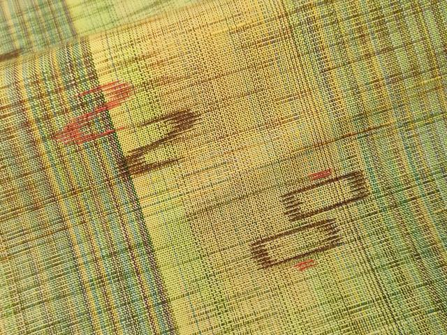 平和屋着物■上質な紬　絵絣間道　正絹　逸品　CABI7794ev