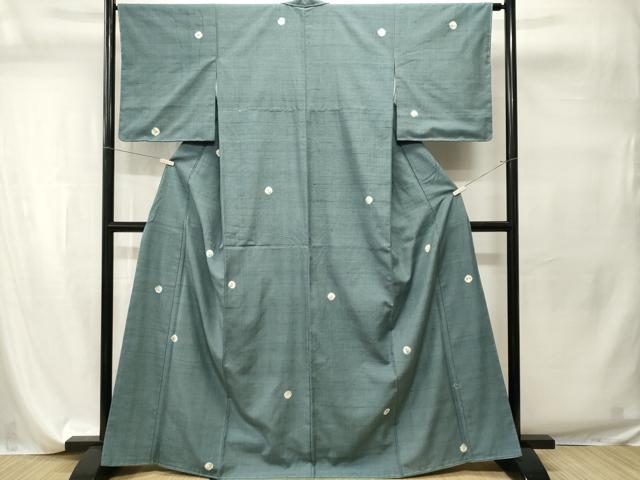 平和屋着物■上質な紬　絞り　草花丸文　正絹　逸品　CABI7796ev