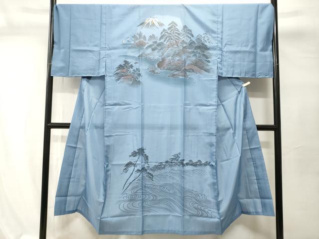 平和屋着物■男性　長襦袢　無双仕立て　富士山　樹林立波文　金彩　洗える着物　CABI7798ev