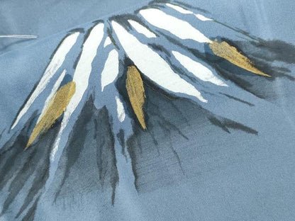 平和屋着物■男性　長襦袢　無双仕立て　富士山　樹林立波文　金彩　洗える着物　CABI7798ev