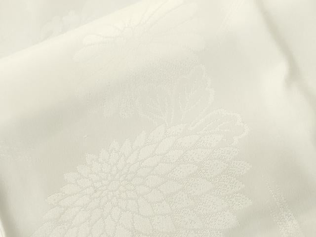 平和屋着物■長襦袢　袷　亀甲菊花地紋　白色　洗える着物　CABI7802ev