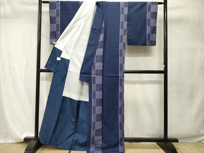 平和屋着物■小紋　間道　洗える着物　CABI7806ev