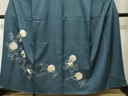 平和屋着物■小紋　雪輪松草花文　金彩　やまと誂製　胴抜き仕立て　洗える着物　CABI7808ev