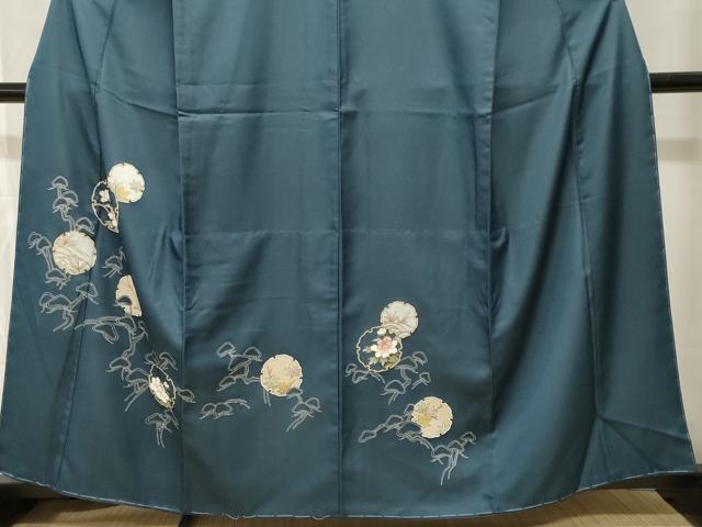 平和屋着物■小紋　雪輪松草花文　金彩　やまと誂製　胴抜き仕立て　洗える着物　CABI7808ev
