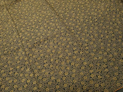 平和屋着物■小紋　花唐草文　黒地　洗える着物　CABI7815ev
