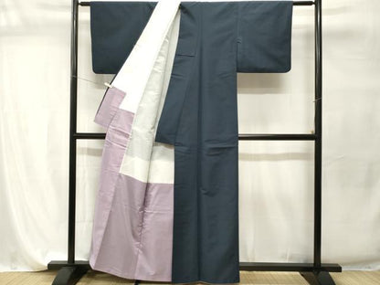 平和屋着物■色無地　藍鉄色　洗える着物　CABI7816ev