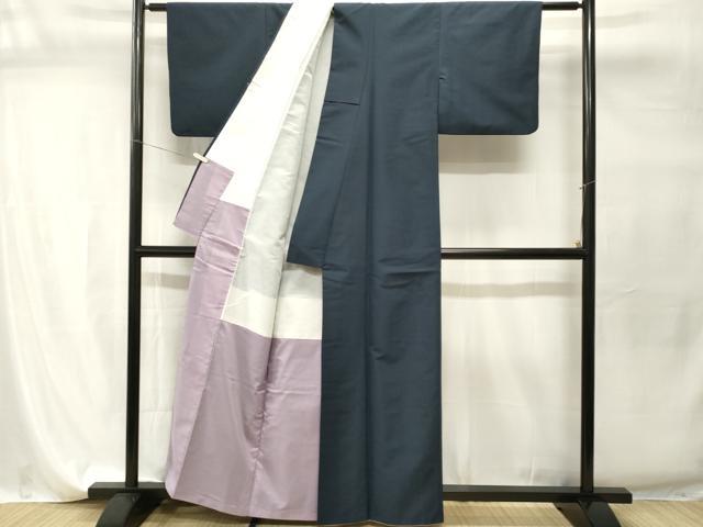 平和屋着物■色無地　藍鉄色　洗える着物　CABI7816ev