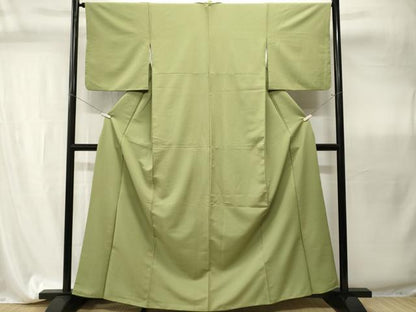 平和屋着物■色無地　苗色　洗える着物　CABI7818ev