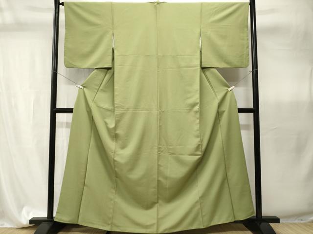 平和屋着物■色無地　苗色　洗える着物　CABI7818ev