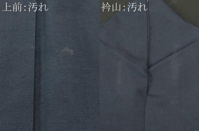 平和屋着物■上質な色無地　紬地　鉄紺色　正絹　逸品　CABI7821ev