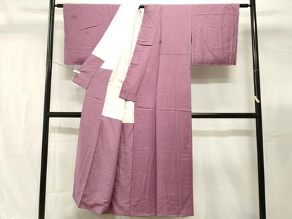 平和屋着物■上質な色無地　花菱地紋　京紫色　正絹　逸品　CABI7822ev
