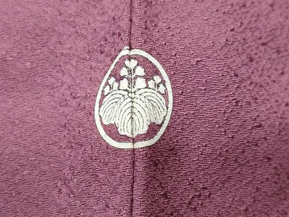 平和屋着物■上質な色無地　花菱地紋　京紫色　正絹　逸品　CABI7822ev