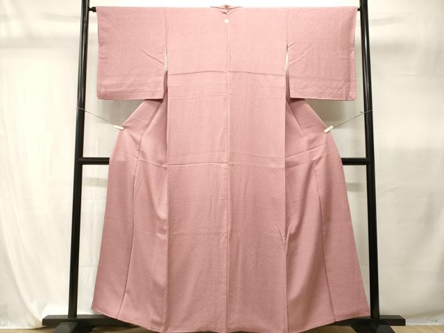 平和屋着物■上質な色無地　作家物　霞地紋　石竹色　正絹　逸品　CABI7824ev