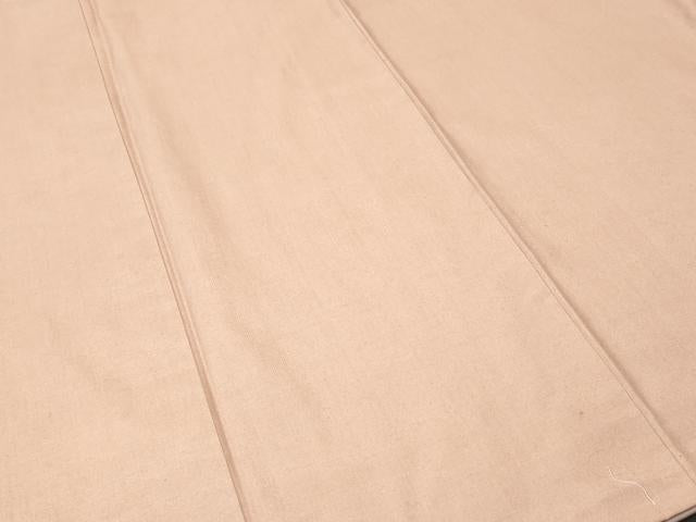 平和屋着物■上質な色無地　紬地　薄柿色　正絹　逸品　CABI7825ev