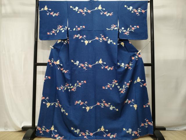 平和屋着物■上質な小紋　枝花文　正絹　逸品　未使用　CABI7830ev